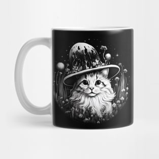 Surrealistic cat in the hat Mug